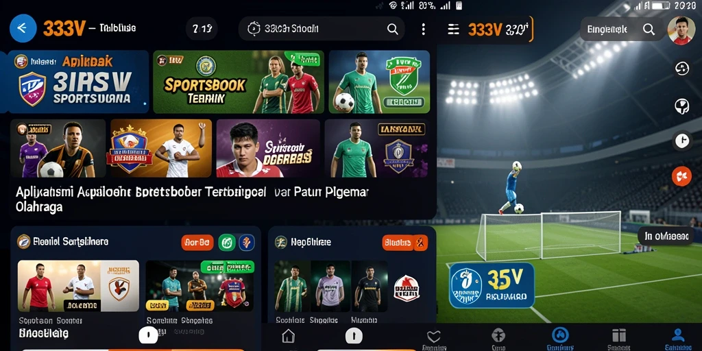 Screenshot gameplay <strong>333V</strong> dengan tampilan taruhan olahraga yang menarik.