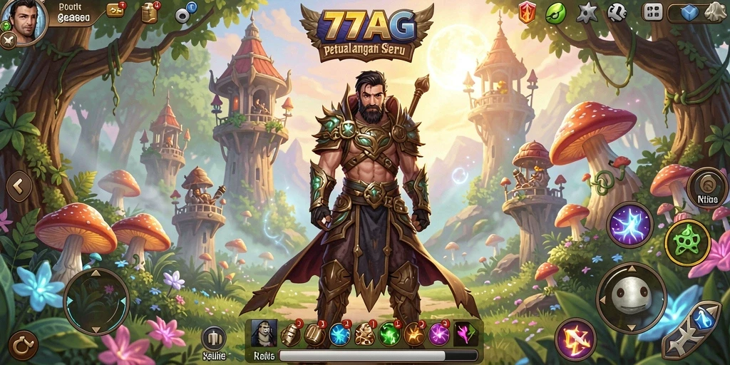 Tampilan gameplay seru dalam dunia petualangan 77AG.