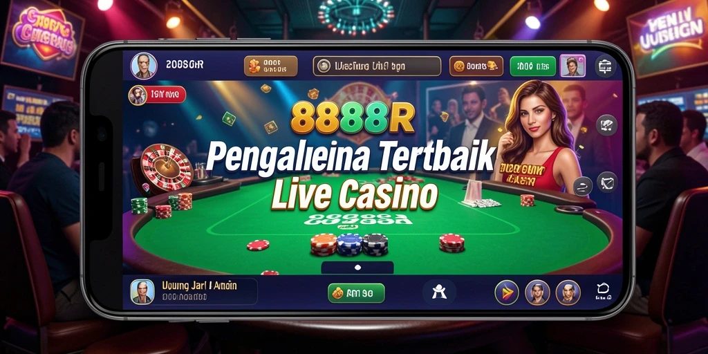 Tampilan gameplay Live Casino yang mendebarkan di 888R.