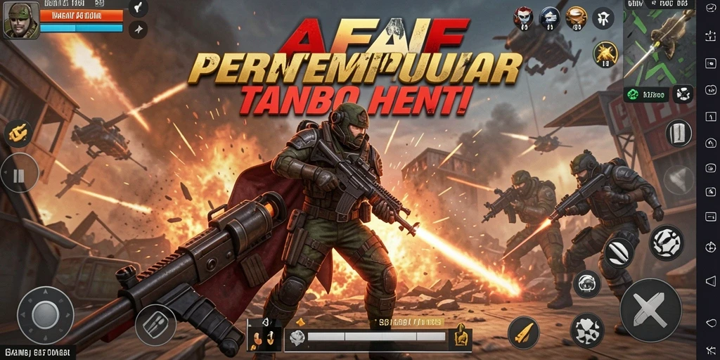 Gameplay seru AFAF dengan aksi bertempur yang menegangkan.
