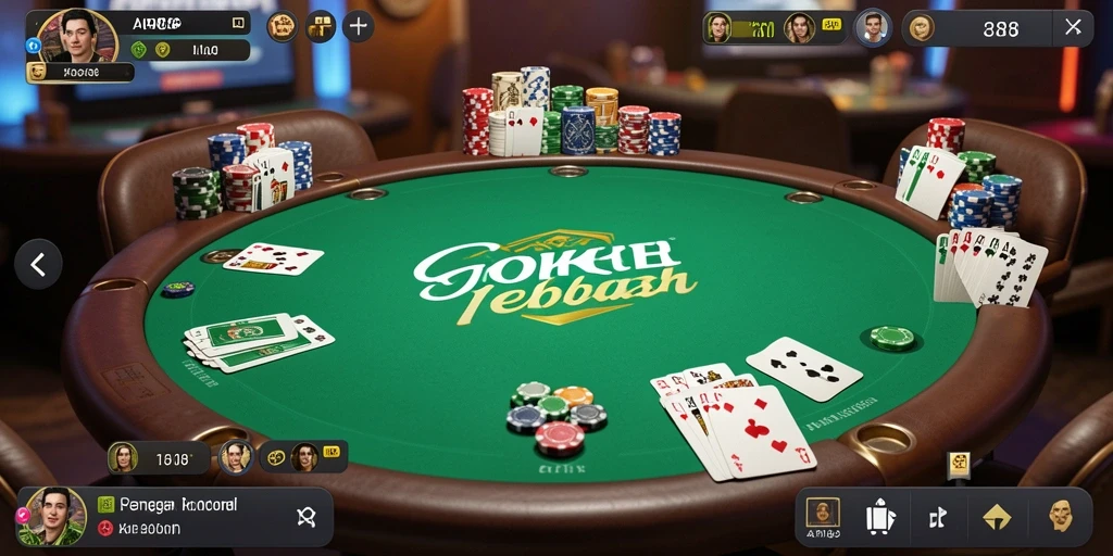 Tampilan gameplay Poker yang seru dan mendebarkan di API88.