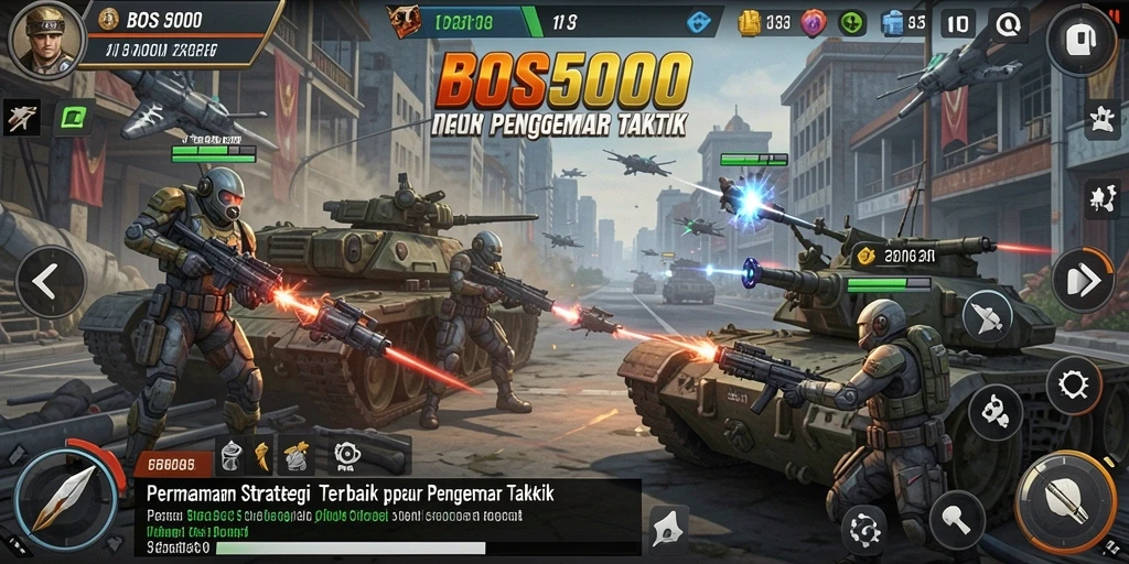 Tampilan gameplay BOS5000 yang seru dan strategis.