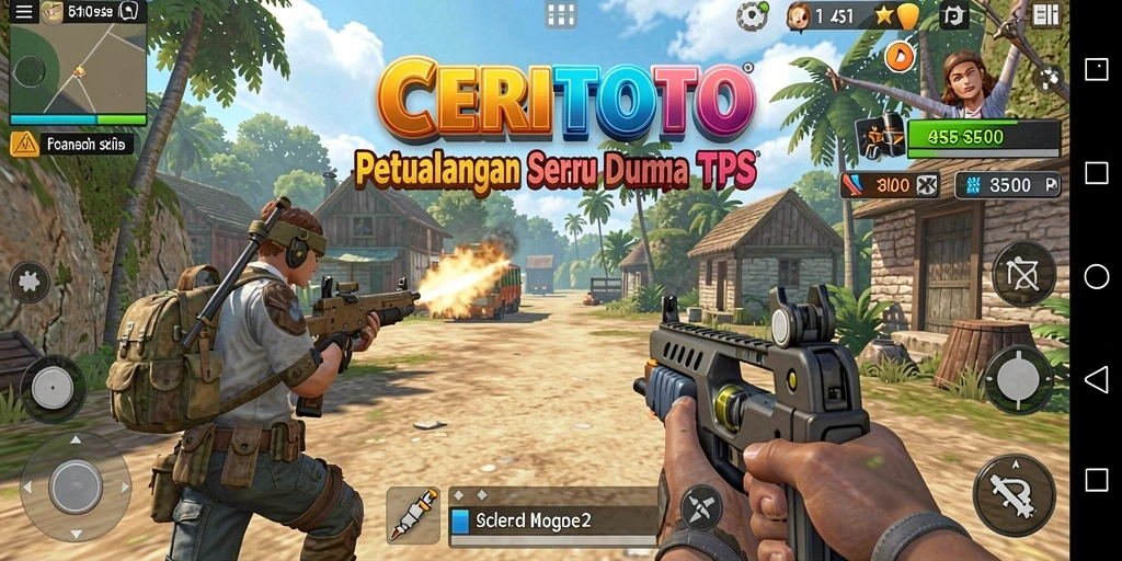 Tampilan gameplay menegangkan dalam CERITOTO yang penuh aksi.
