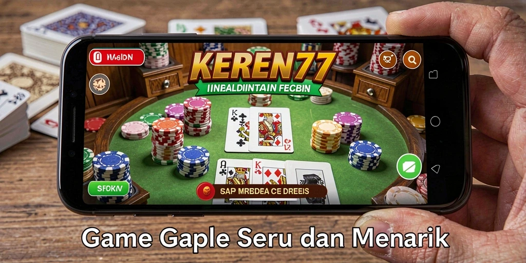 Tampilan gameplay seru dalam game Gaple KEREN77.