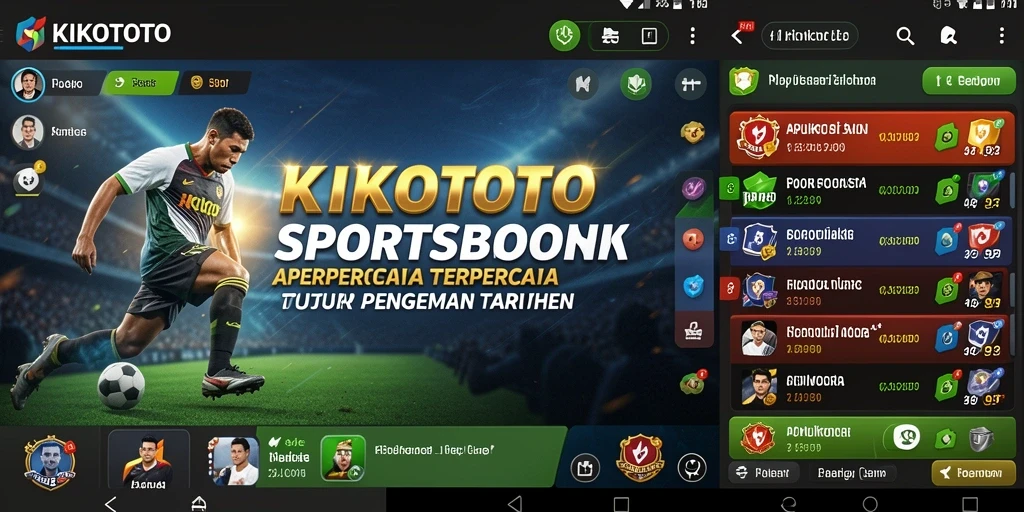 Screenshot utama KIKOTOTO menampilkan antarmuka taruhan olahraga.