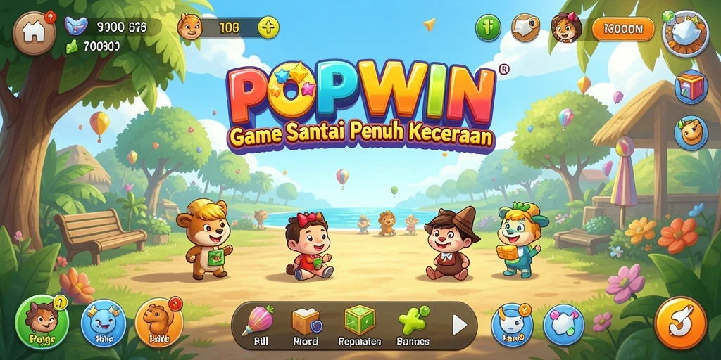 Tampilan menarik dari gameplay POPWIN yang menghibur.