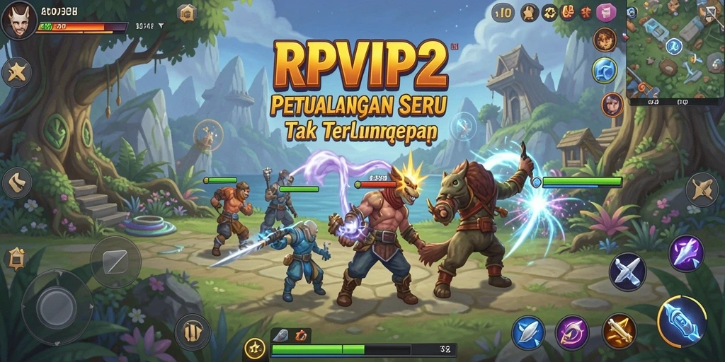 Screenshot RPVIP2 menunjukkan aksi petualangan yang mendebarkan dan grafis menawan.