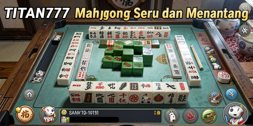 Tampilan gameplay seru di TITAN777 dengan tantangan Mahjong.
