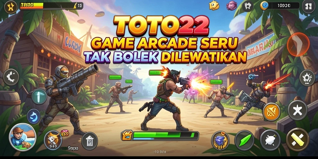 Tampilan gameplay utama <strong>TOTO22</strong> yang penuh warna dan menarik.