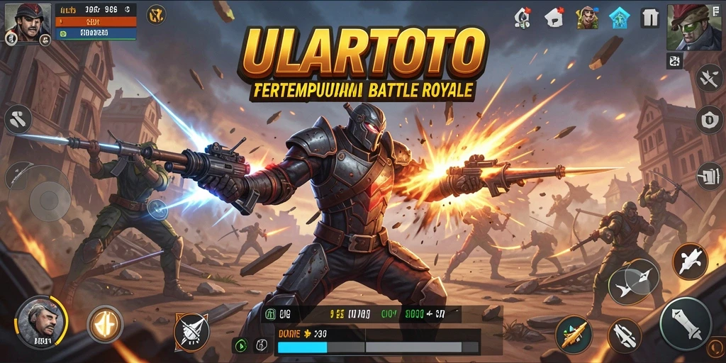 Screenshot menunjukkan pertarungan heroik di medan perang ULARTOTO.